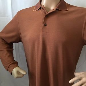Axis Long Sleeve Polo Shirt Orange Medium
